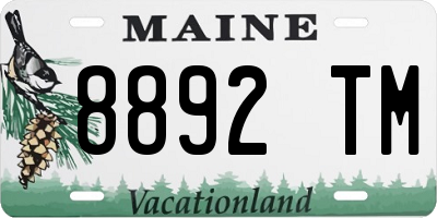 ME license plate 8892TM