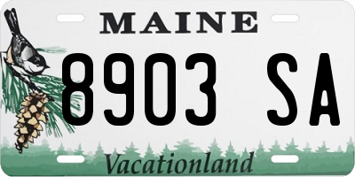 ME license plate 8903SA