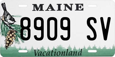 ME license plate 8909SV