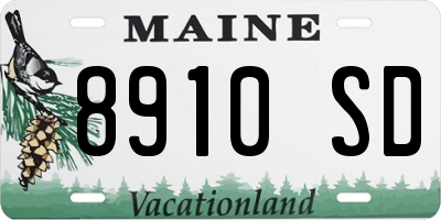 ME license plate 8910SD
