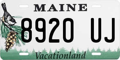 ME license plate 8920UJ