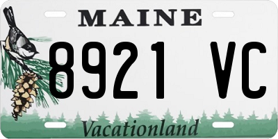 ME license plate 8921VC