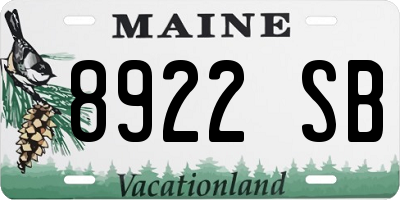 ME license plate 8922SB