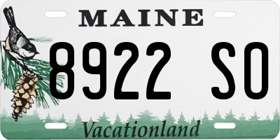 ME license plate 8922SO
