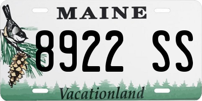 ME license plate 8922SS