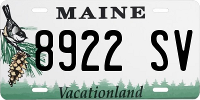 ME license plate 8922SV