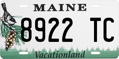ME license plate 8922TC
