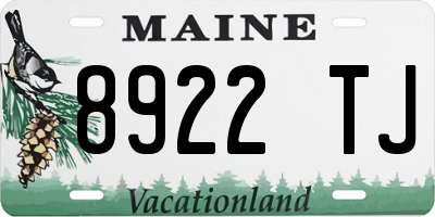 ME license plate 8922TJ