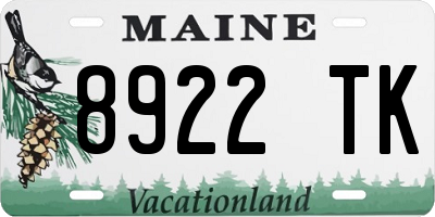 ME license plate 8922TK