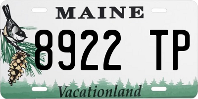 ME license plate 8922TP