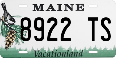ME license plate 8922TS