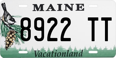 ME license plate 8922TT