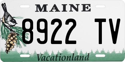 ME license plate 8922TV