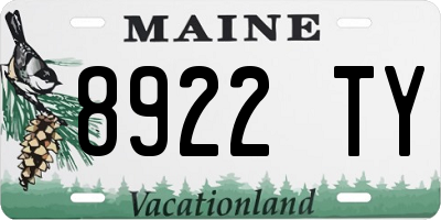 ME license plate 8922TY
