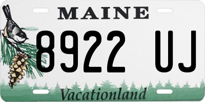 ME license plate 8922UJ