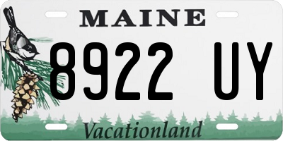 ME license plate 8922UY