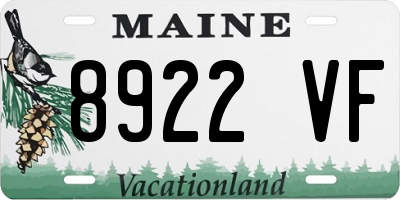 ME license plate 8922VF