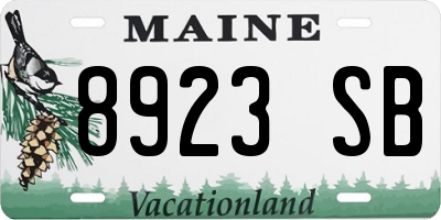 ME license plate 8923SB