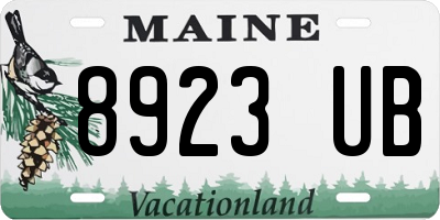 ME license plate 8923UB