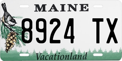 ME license plate 8924TX
