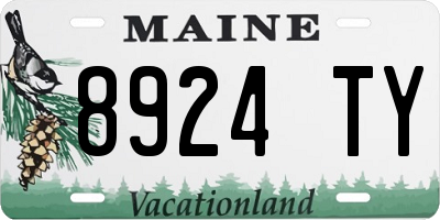 ME license plate 8924TY