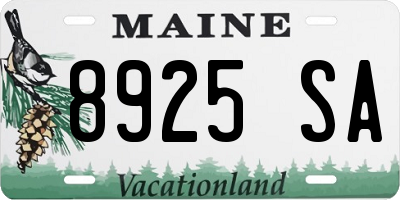 ME license plate 8925SA