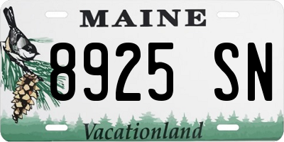 ME license plate 8925SN
