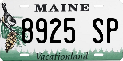 ME license plate 8925SP
