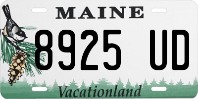 ME license plate 8925UD