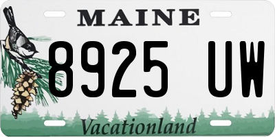 ME license plate 8925UW