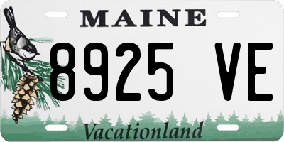 ME license plate 8925VE