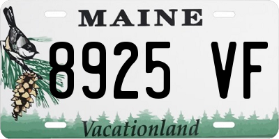 ME license plate 8925VF