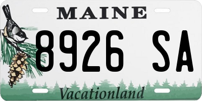 ME license plate 8926SA