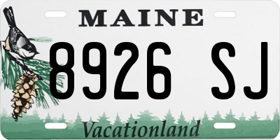 ME license plate 8926SJ