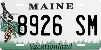 ME license plate 8926SM