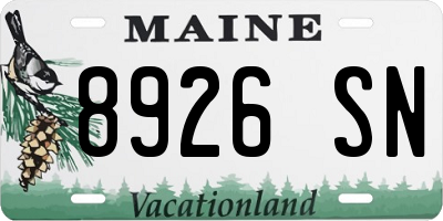 ME license plate 8926SN