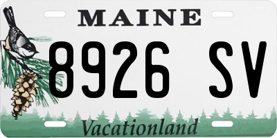 ME license plate 8926SV
