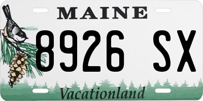 ME license plate 8926SX