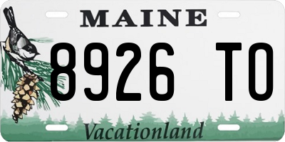 ME license plate 8926TO