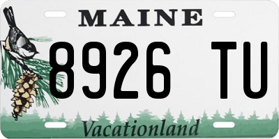 ME license plate 8926TU