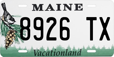ME license plate 8926TX