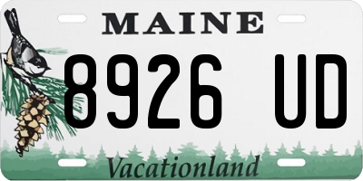 ME license plate 8926UD