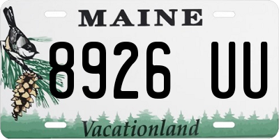 ME license plate 8926UU