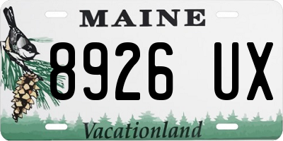 ME license plate 8926UX