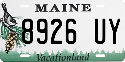 ME license plate 8926UY