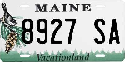 ME license plate 8927SA