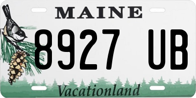 ME license plate 8927UB