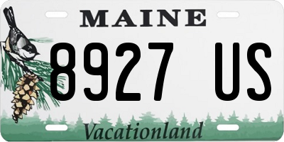 ME license plate 8927US