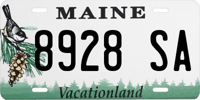 ME license plate 8928SA