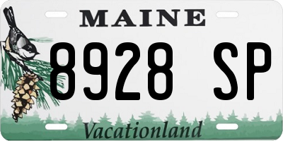ME license plate 8928SP
